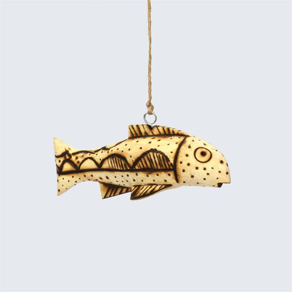 Zimbabwean Hanging Wooden Decoration Fish