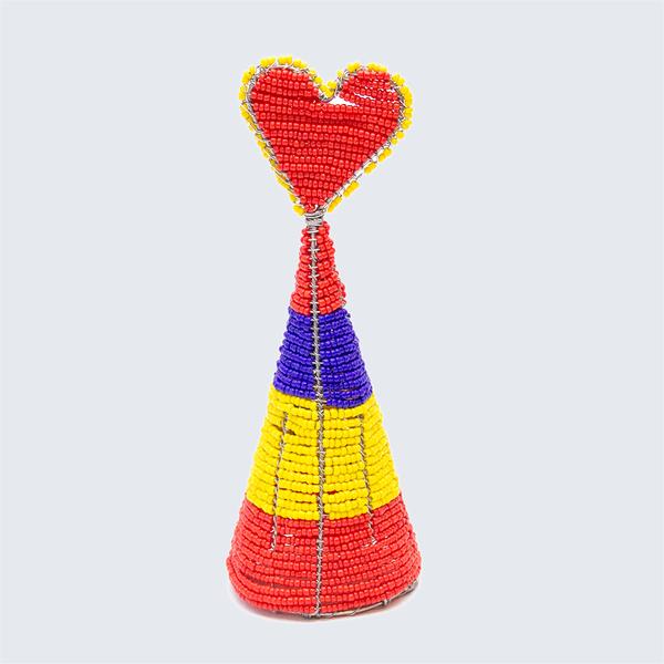 Zimbabwean Beaded Tree Top Decoration Heart