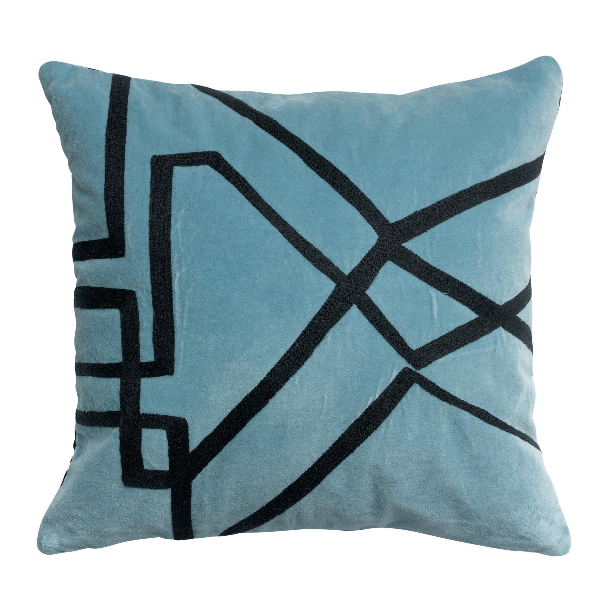 Vivaraise Fara Velvet Cushion with Embroidery 45x45, Quartz