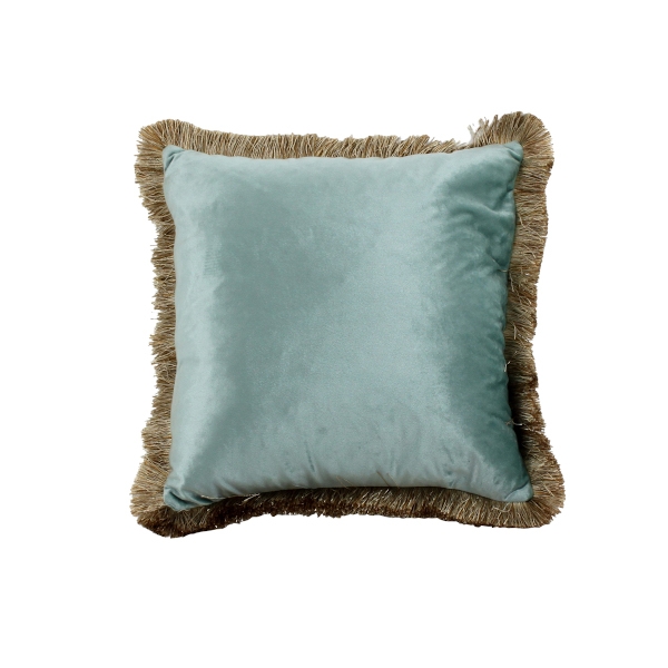 &Quirky Mint Cushion With Fringes