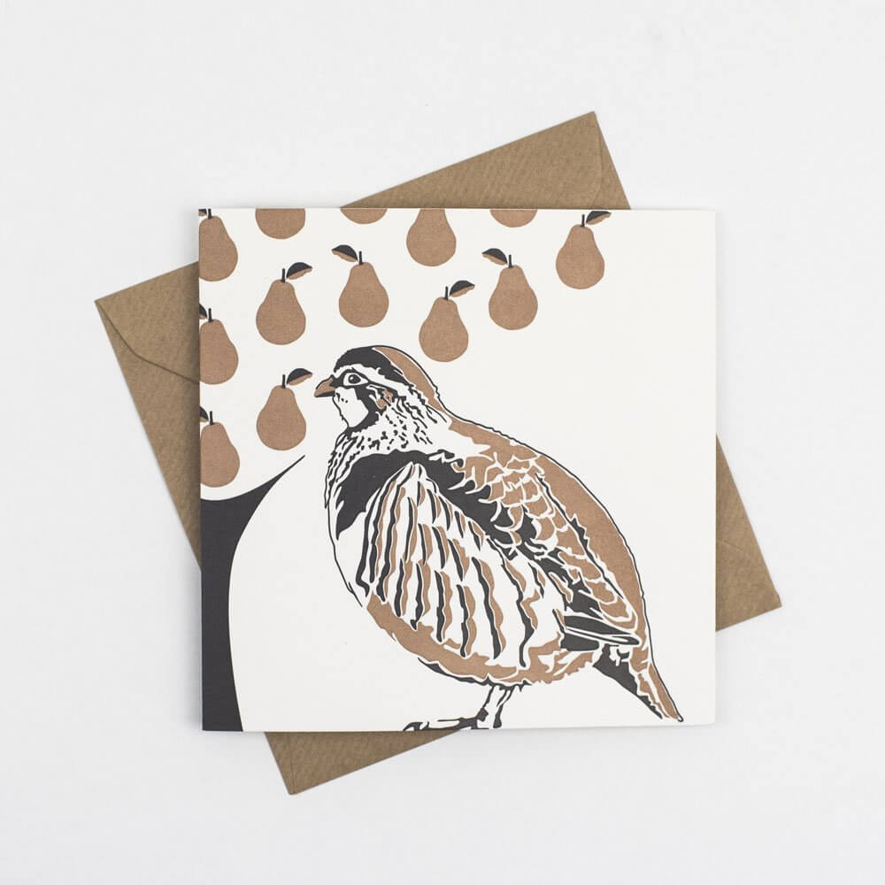 Penguin Ink Partridge in a Pear Tree Christmas Card