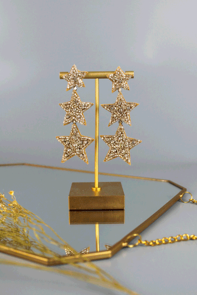 Beaded Star Trio Earrings