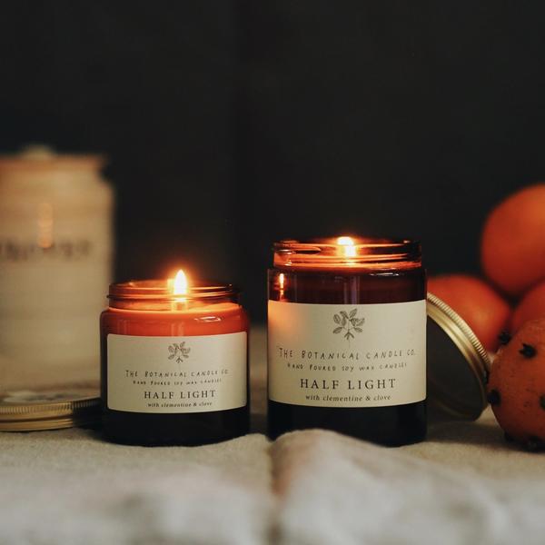 Botanical Candle Co. Half Light Scented Soy Candle