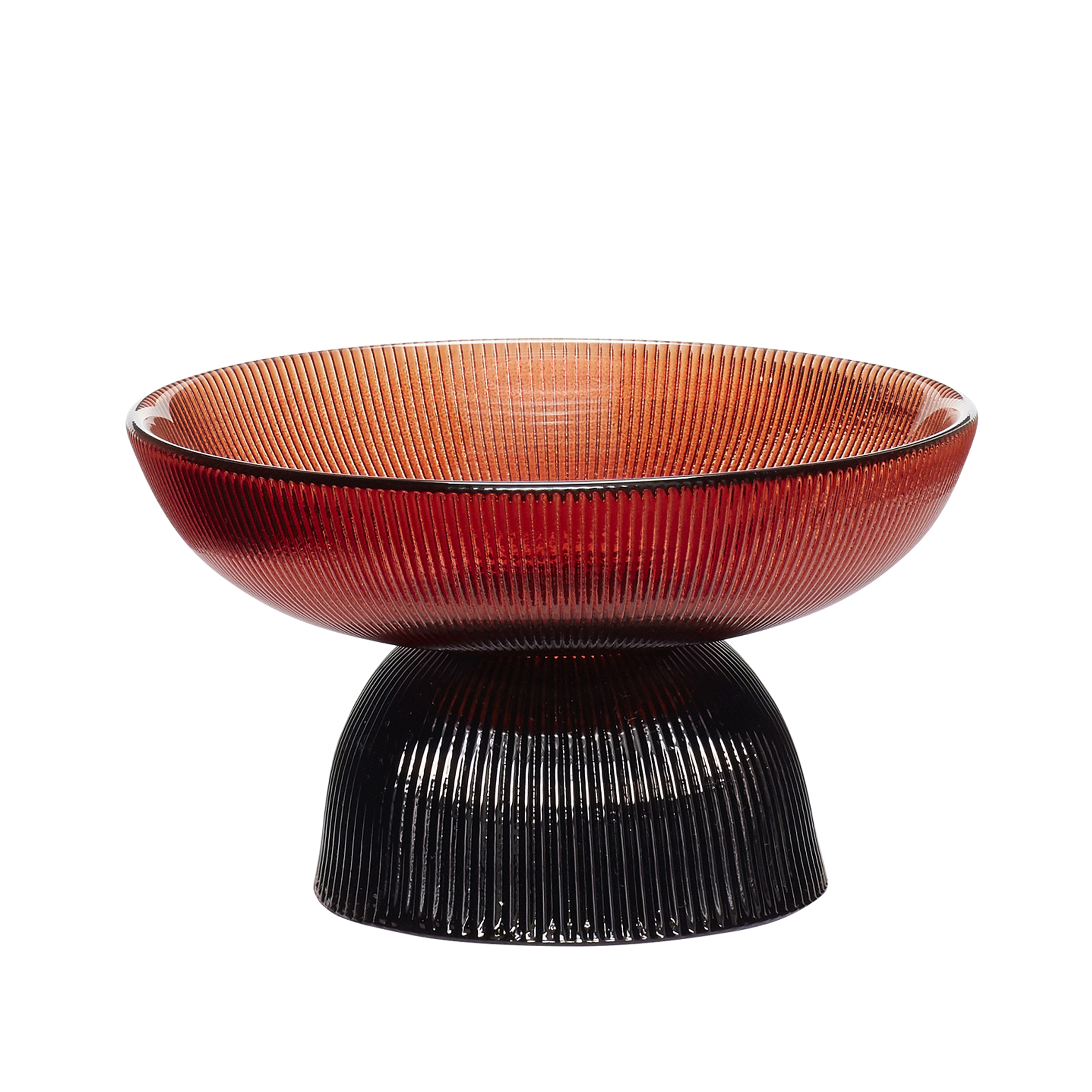 Hubsch Glass Bowl - Orange / Black