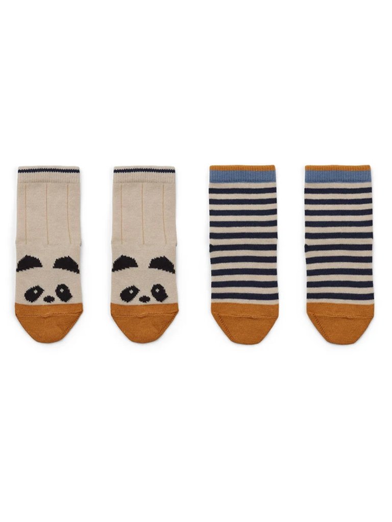 Silas Socks 2 Pack In Panda Stripe