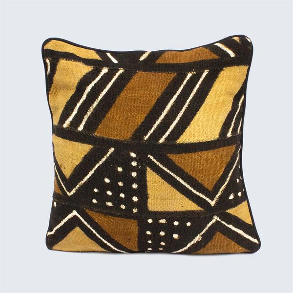 Mud Cloth Piped Cushion Cover