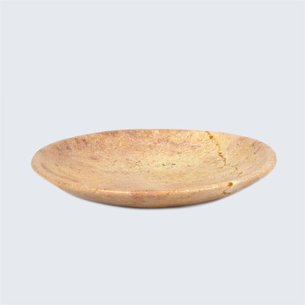 Large Soapstone Shallow Dish Bowl 'Marbled Pink&#x27