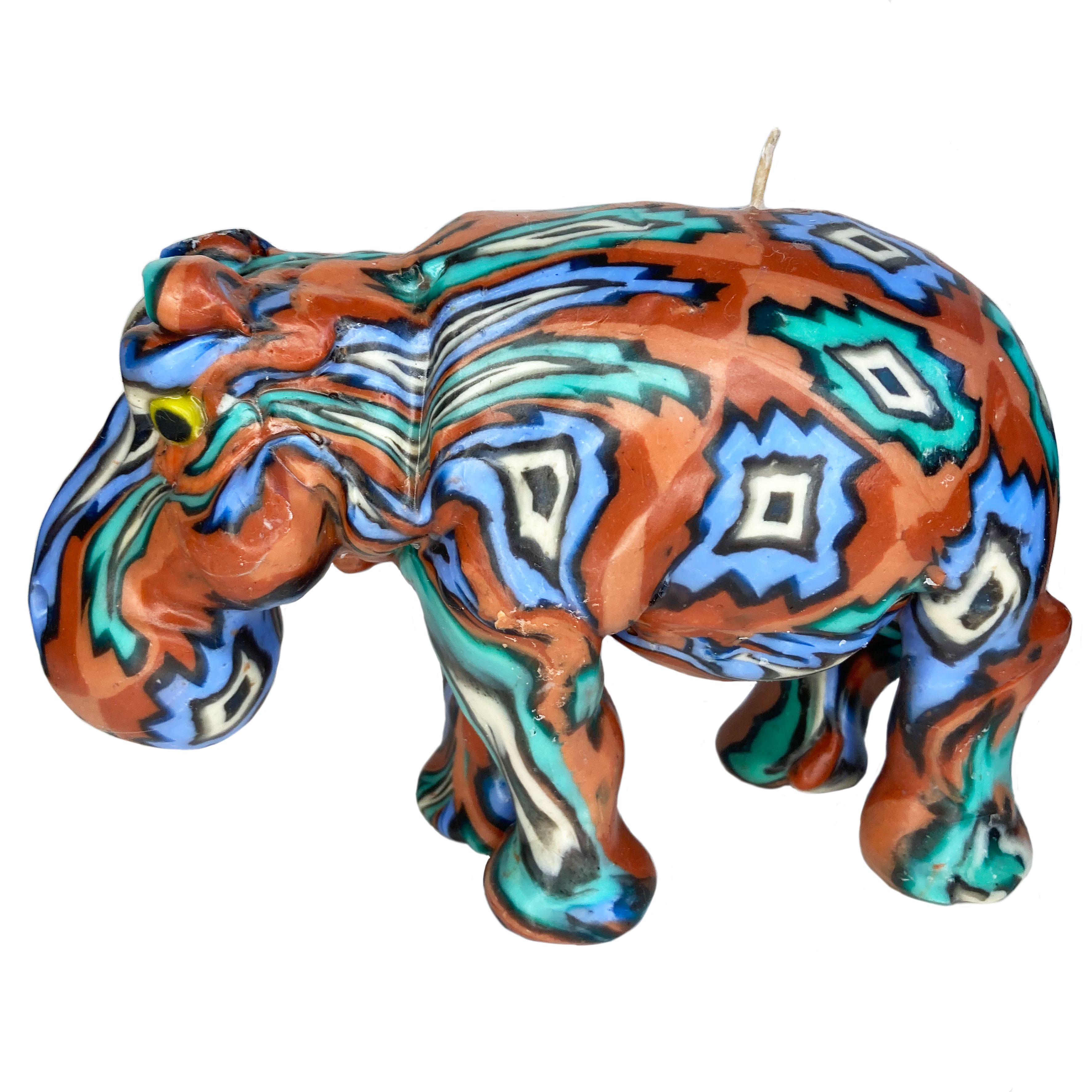 Swazi Candles Large Fairtrade Hippo Swazi Candle In Diamond Pattern