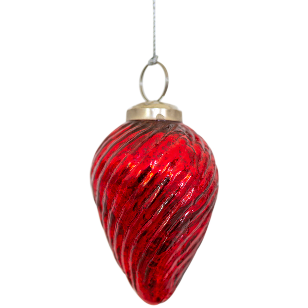 Grand Illusions Ribbed Gourd Decoration - Red