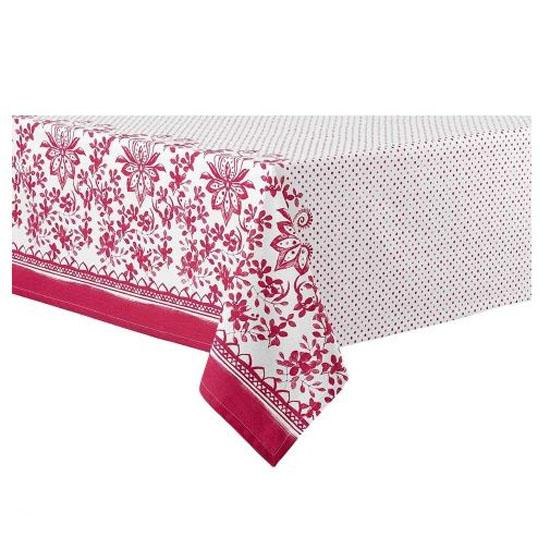 Ladelle Watercolour Floral Red Tablecloth 1.5m X 2.25meters - Red