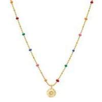 Estella Bartlett  Cz Rainbow Beaded Pendant Necklace