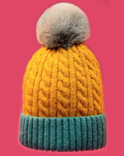 Greta Pompom Hat Teal