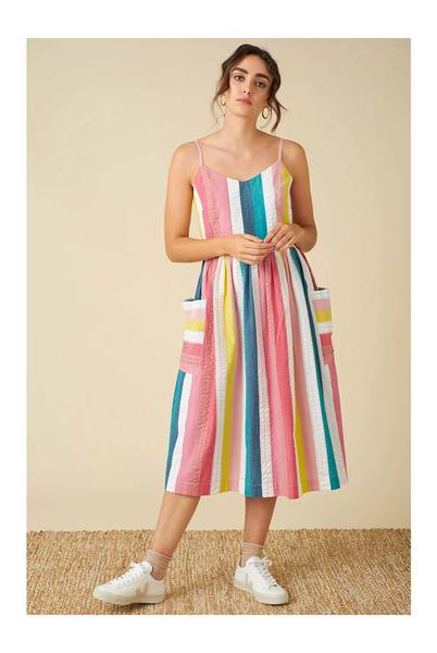 Lilac Rose Bree Summer Rainbow Stripe Dress