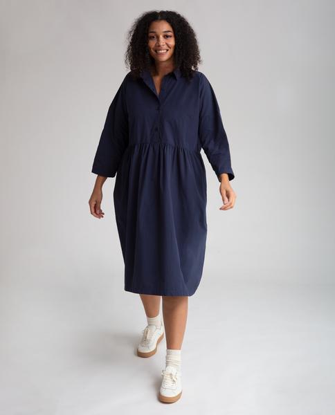 Beaumont Organic Autumn '21 Marge Organic Cotton Dress In Navy