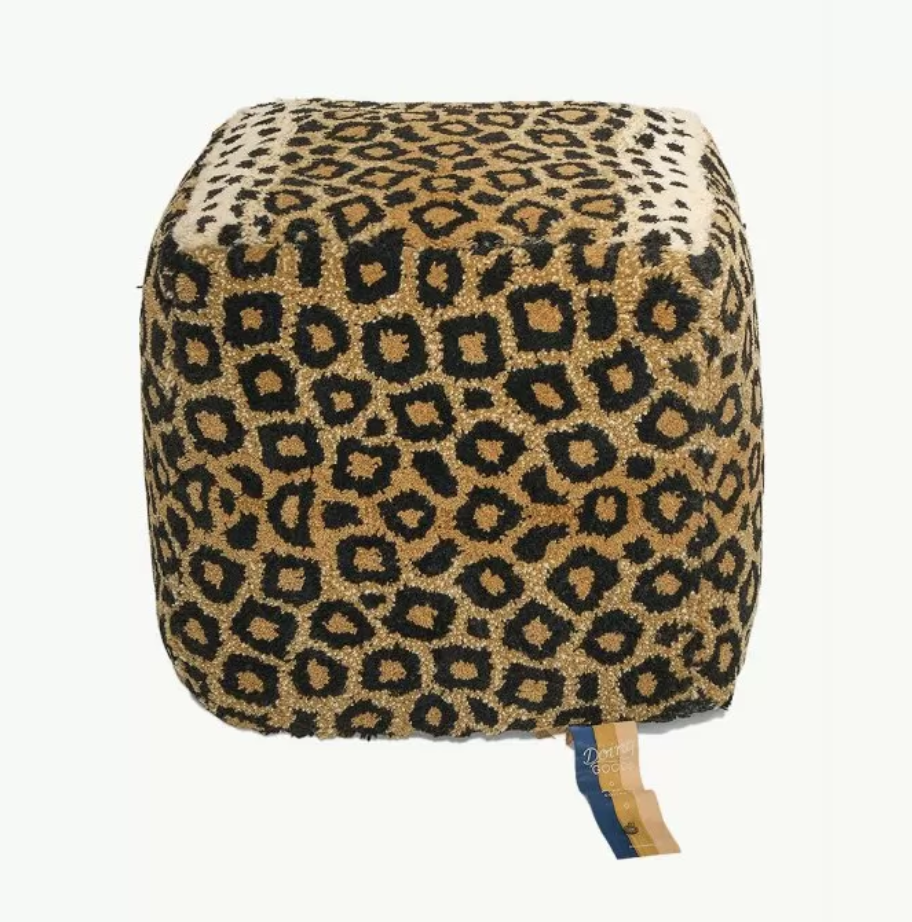 Doing Goods Leopard Pouf Small