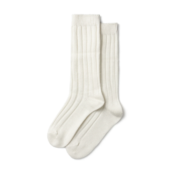 Chalk Cashmere Blend Lounge Sock Off White