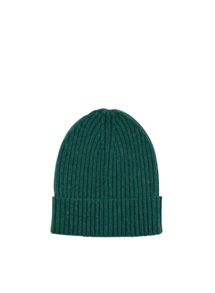 Wool Ribbed Green Hat