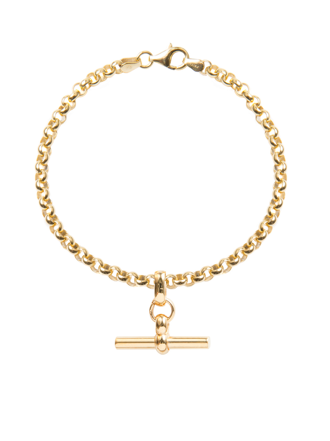 Tilly Sveaas Gold Belcher Bracelet with Gold T-Bar