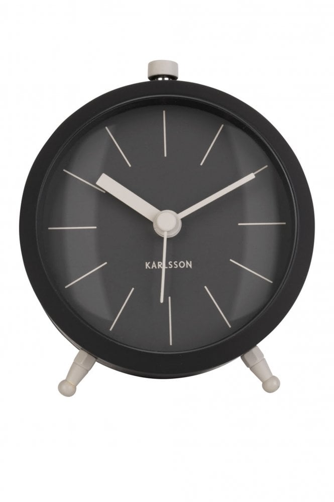 Karlsson Black Button Alarm Clock 