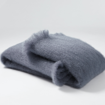 Ice grey Mohair Blanket #803 130 x 200 cm