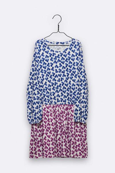 LOVE kidswear Uma Dress With The Squirrel Print In Purple And Blue For Kids