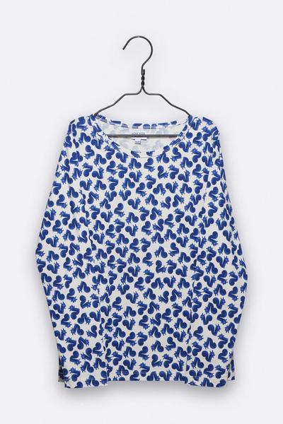 LOVE kidswear Tommy Longsleeve With Squirrel Print In Blue For Kids