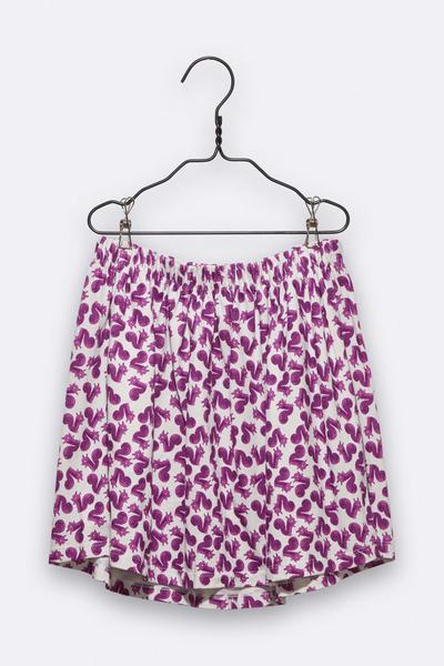 LOVE kidswear Neve Skirt With Squirrel Print In Purple For Kids