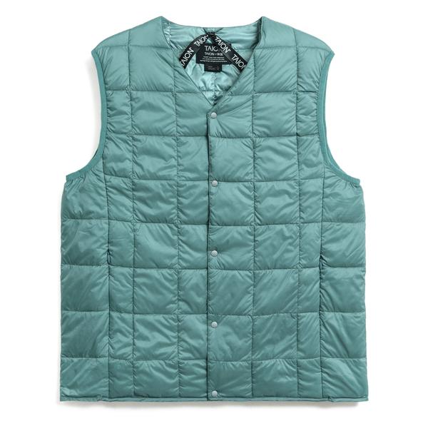 V Neck Down Vest Duck Egg Blue