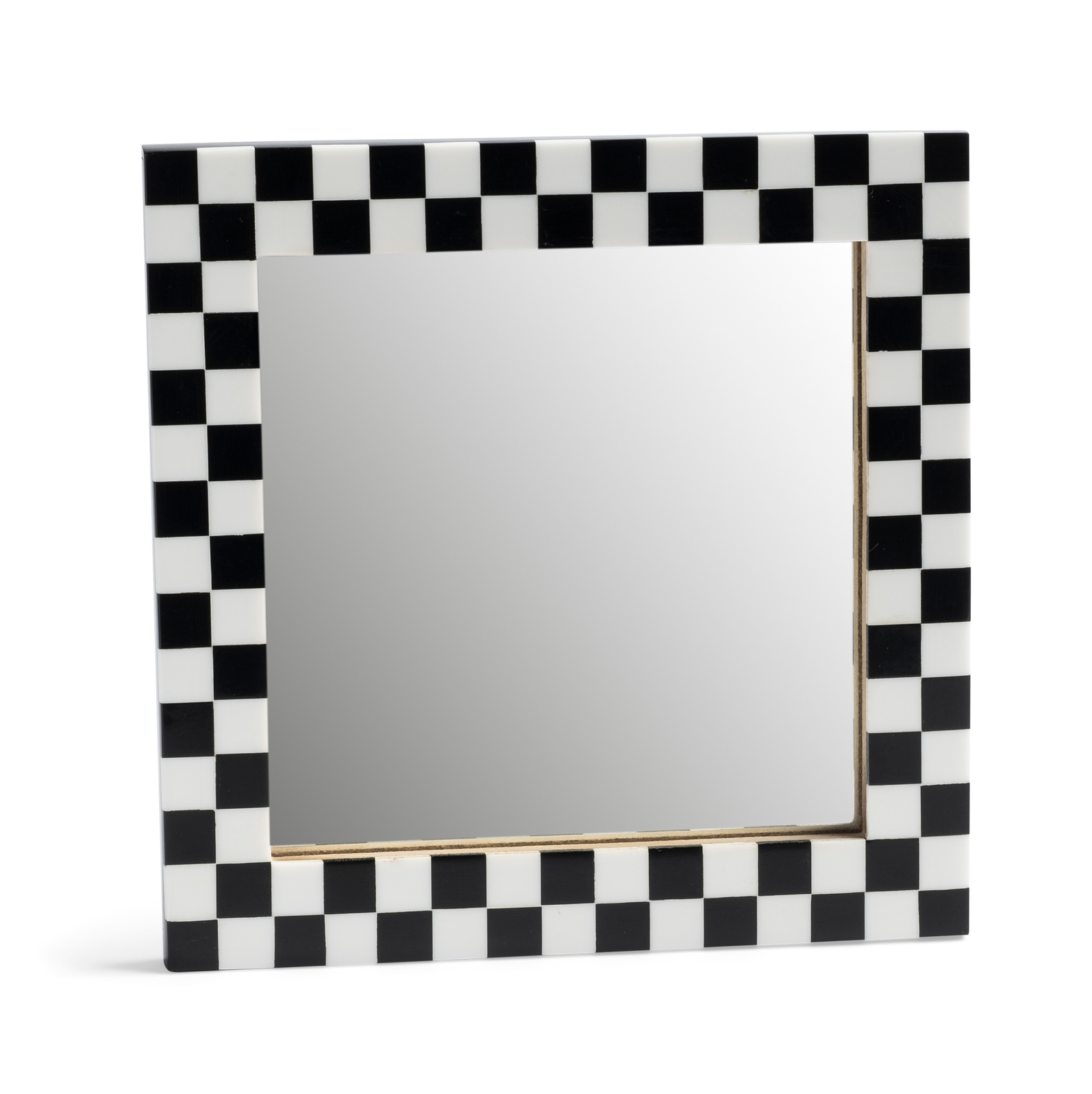 &klevering Black and White Check Standing Mirror (17.5 x 17.5cm)