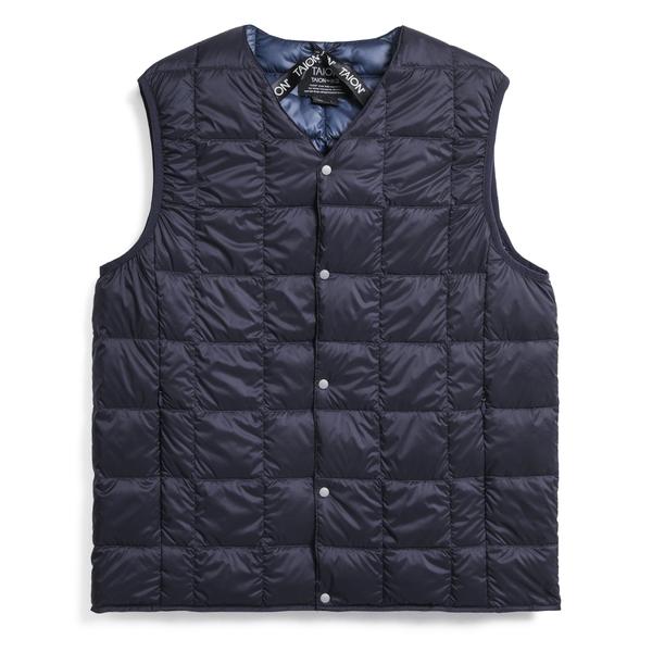 V Neck Down Vest Navy