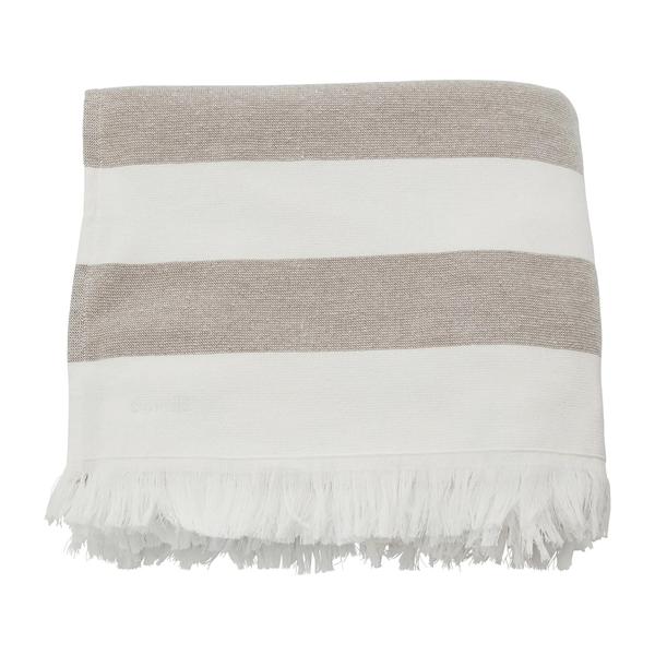 Meraki Barbarum Towel White Brown Large