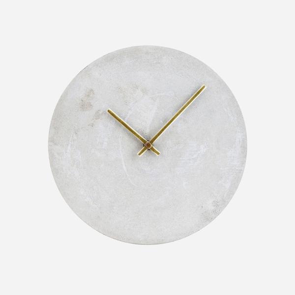 House Doctor Minimalist Oncrete Wall Clock With Brass Hands