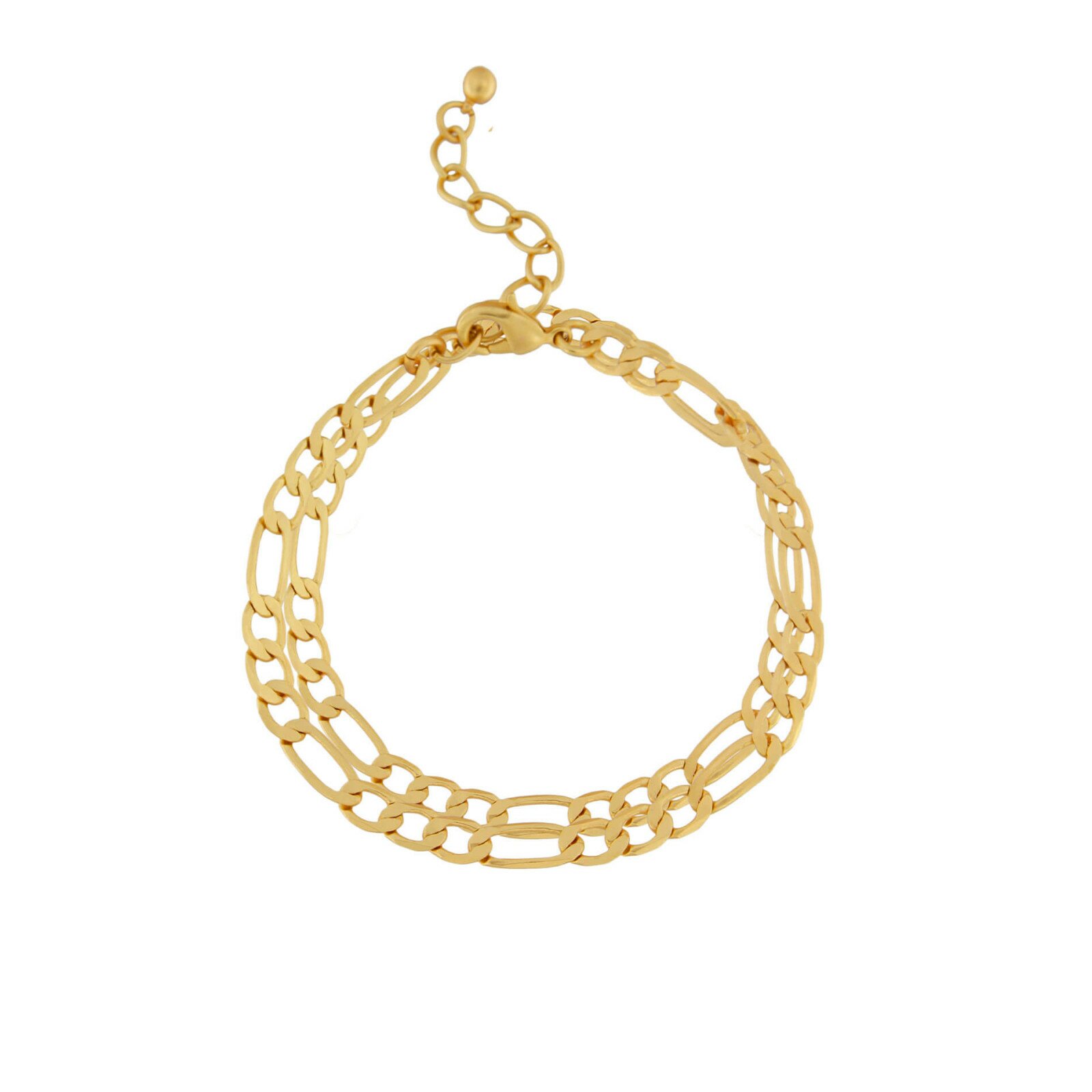 Dansk Smykkekunst Audrey Multi Figaro Bracelet - Gold Plating 