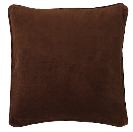 Pompon Bazar Velvet Cushion 50x50cm color Chocolate