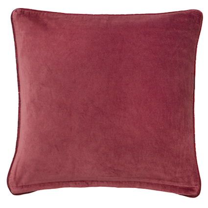 Pompon Bazar Velvet Cushion 50x50cm Burgundy