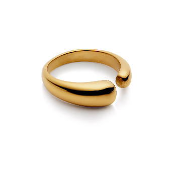 Nordic Muse Gold Open Dome Ring, 18k Tarnish-Free Waterproof Gold 