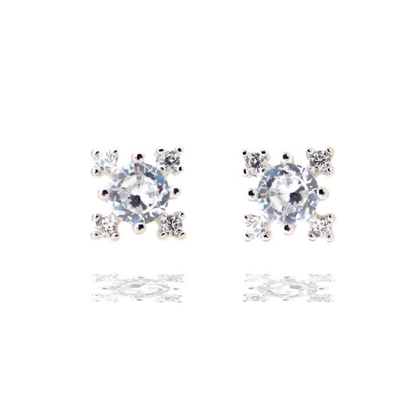 Curiouser and Curiouser Sterling Silver Five Gems Stud Earrings