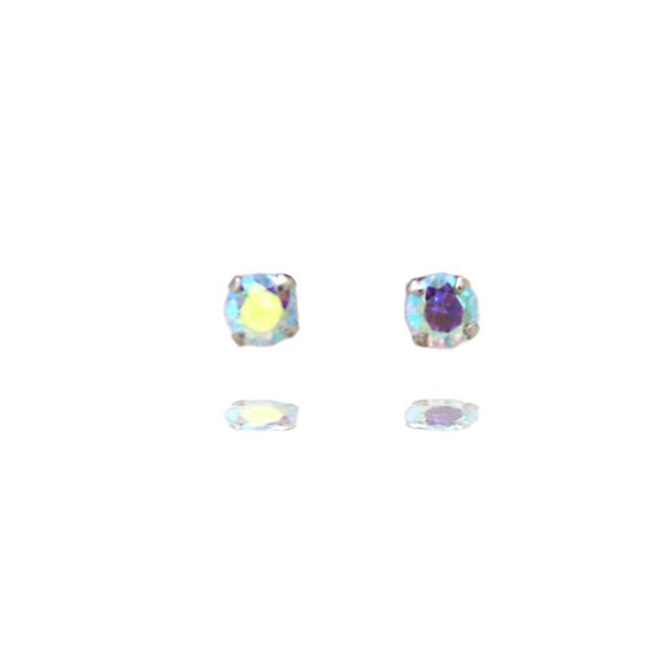 Curiouser and Curiouser Sterling Silver Tiny Iridescent Gem Stud Earrings