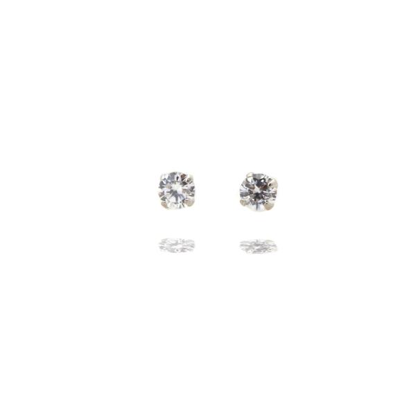 Curiouser and Curiouser Sterling Silver Tiny Clear Gem Stud Earrings