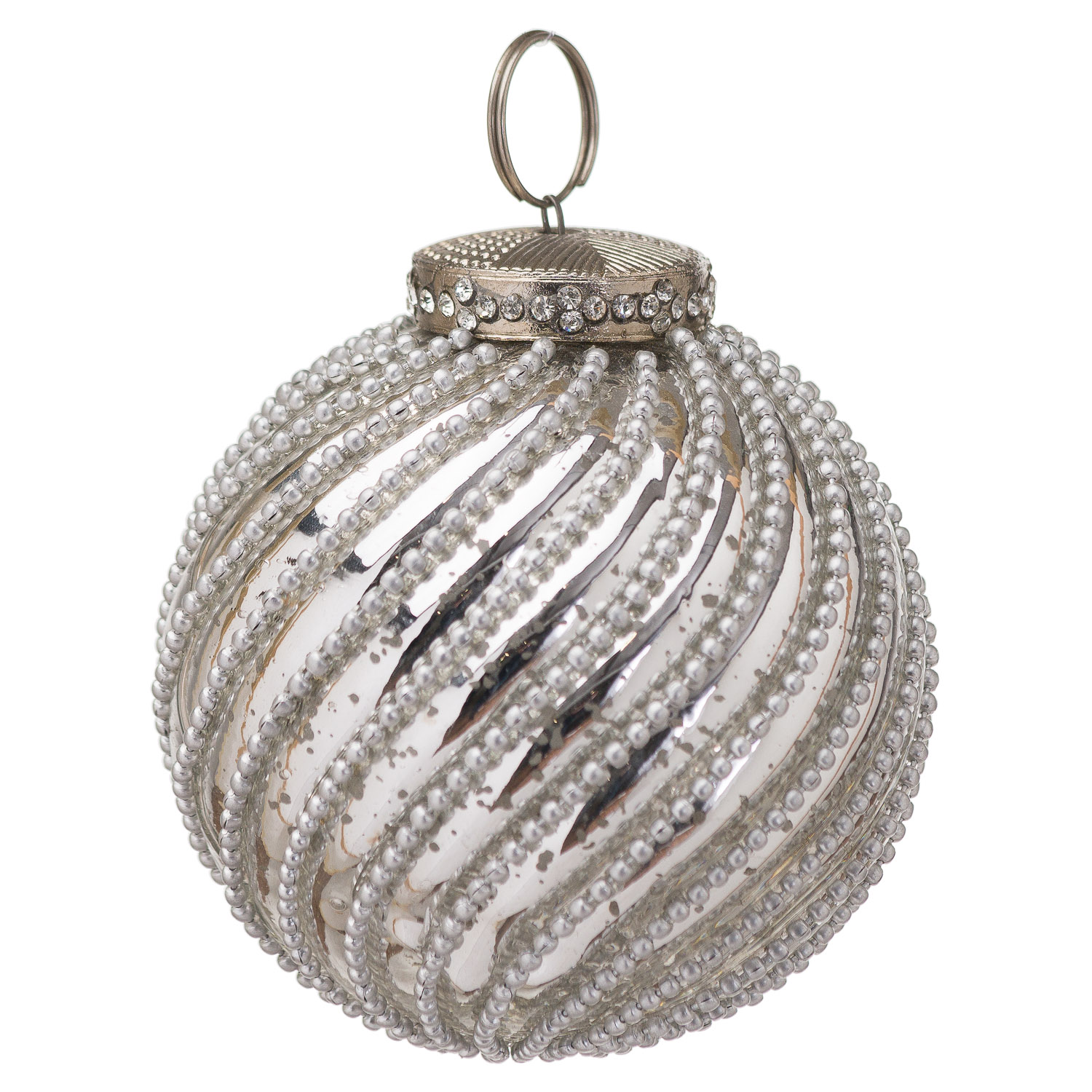 Victoria & Co. Large Silver Swirl Christmas Bauble
