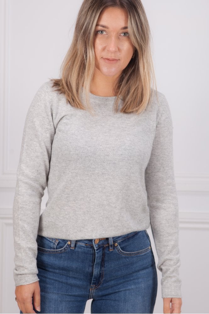 Tatiana Crew Neck Knit In Gris Chine