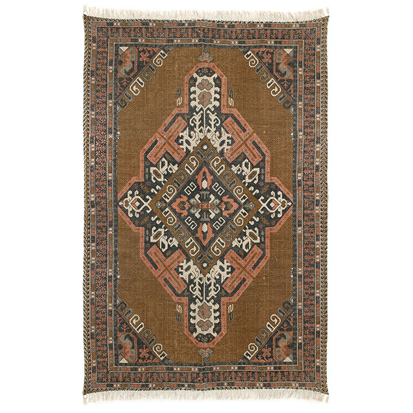 Cotton and jute printed carpet 180x280cm