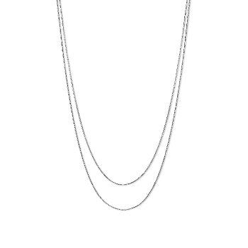 Silver Double Layer Slim Chain Necklace Waterproof