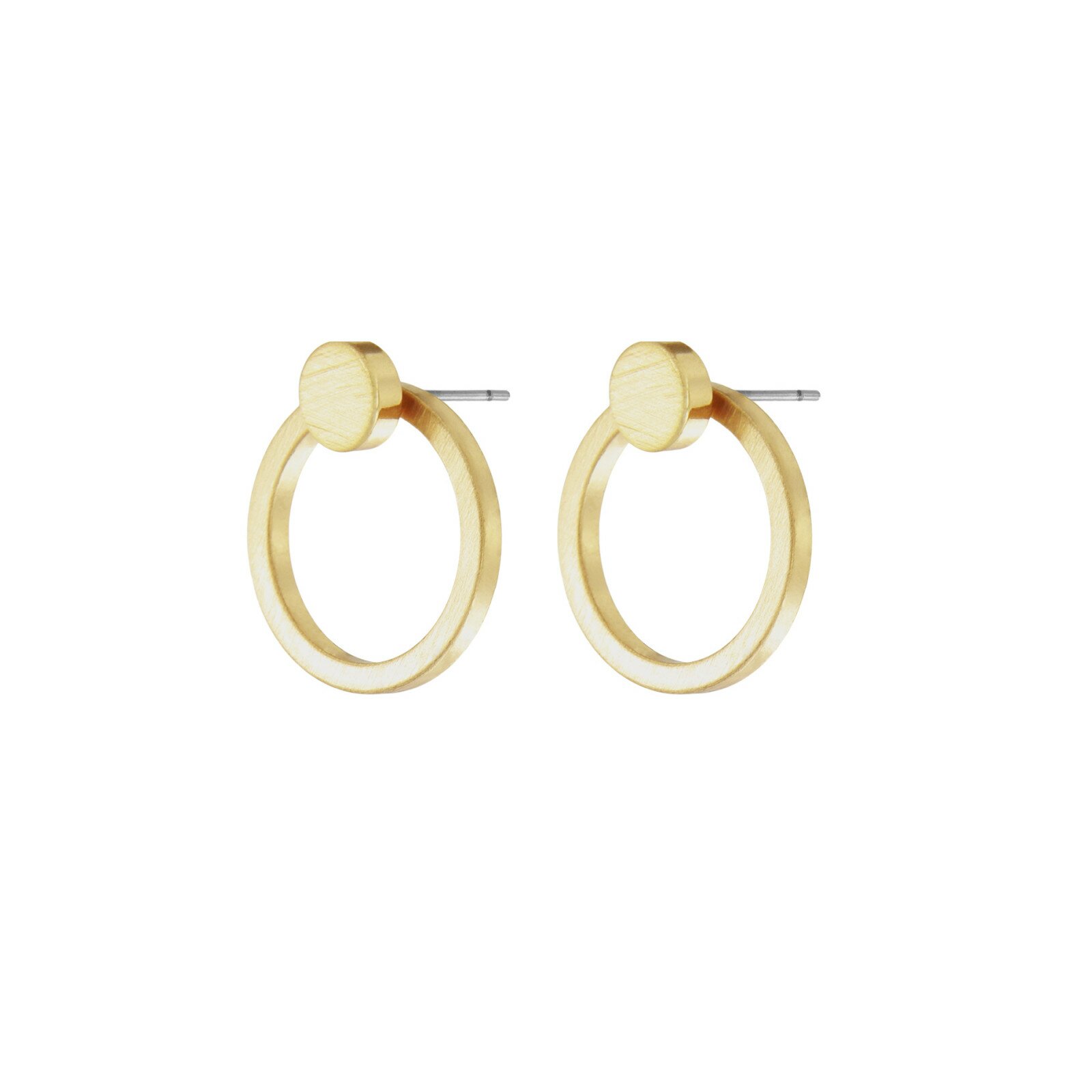 Dansk Smykkekunst Vanity Circle Dot Earrings - Gold Plating 