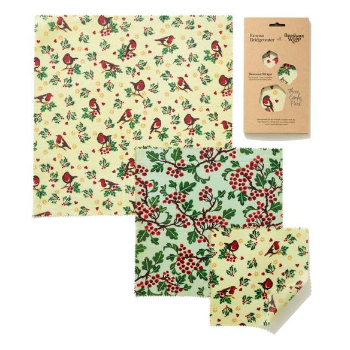 The Beeswax Wrap Co. Emma Bridgewater Beeswax Wraps - Christmas Robin Print