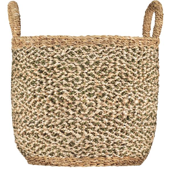 The Braided Rug Company Small Olive Green Organic Jute Log Basket
