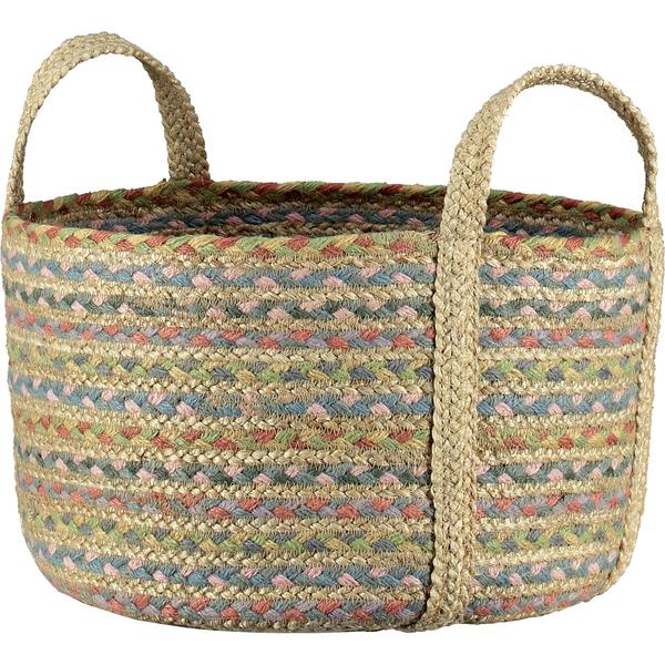 The Braided Rug Company Medium Pastel Fairisle Organic Jute Basket
