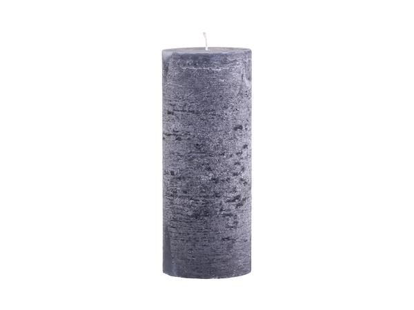 Chic Antique Large Dark Grey Marbled Effect Pillar Candle