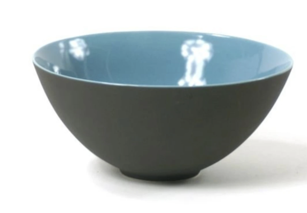 Bowl Size M Mat Black W Blue