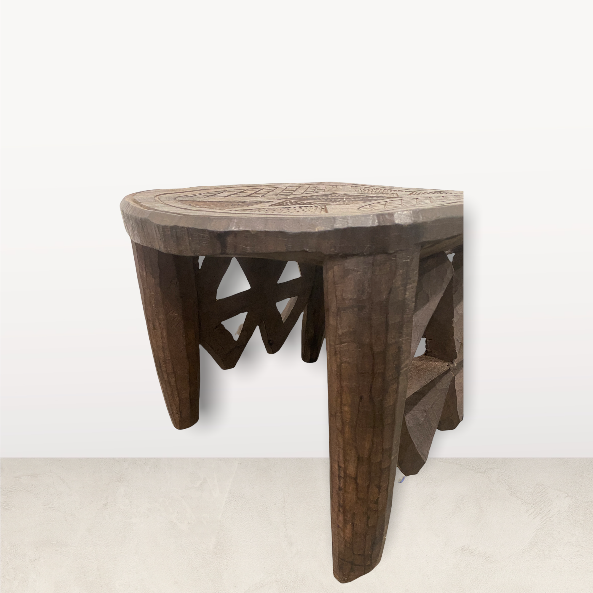 Nupe Table Stool Square Engraved L 12.2 AN6583